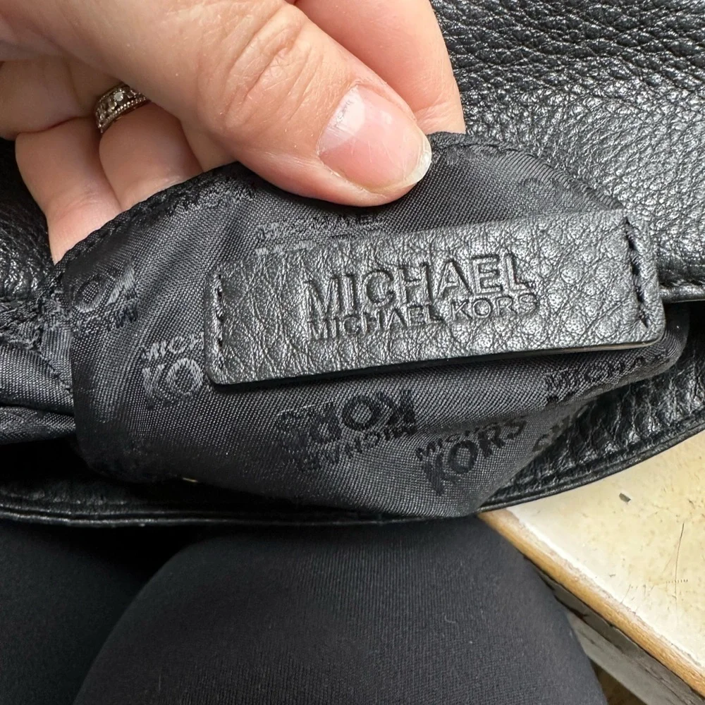 Michael Kors Black Pebbled Leather Shoulder Bag